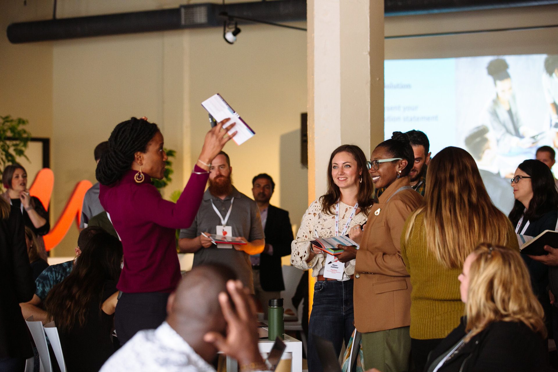 Marie Deveaux presenting a workshop at the Udemy summit.